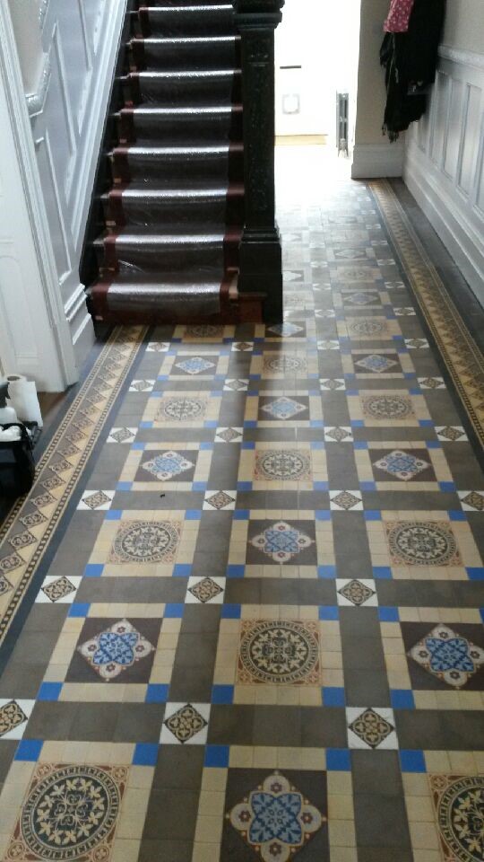 Victorian Tiled Hallway Before Cleaning Hebden Bridge