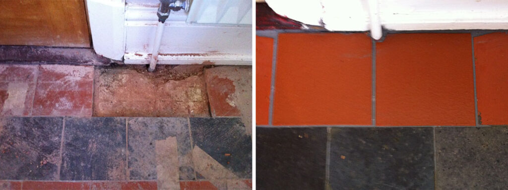 Old Quarry Tiles Otley Repaired cleaned and resealed